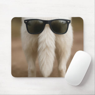 Mousepad Óculos de Sol Escuros na Cauda de um Cachorro
