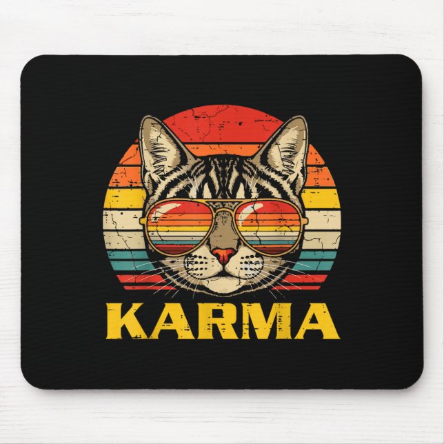 Mousepad Óculos de Sol Face de Gato Carma Gatinho Engraçado (Frente)