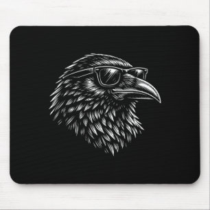 Mousepad Óculos de sol góticos cool corvo vintage tinta ret