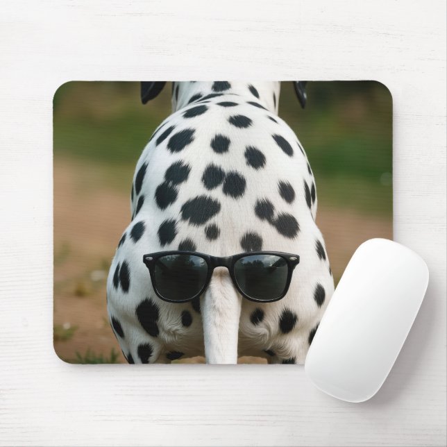 Mousepad Óculos de Sol na Cauda de um Cão Dálmata (Com mouse)