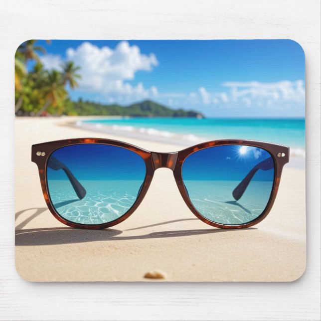 Mousepad Óculos de sol na praia (Frente)