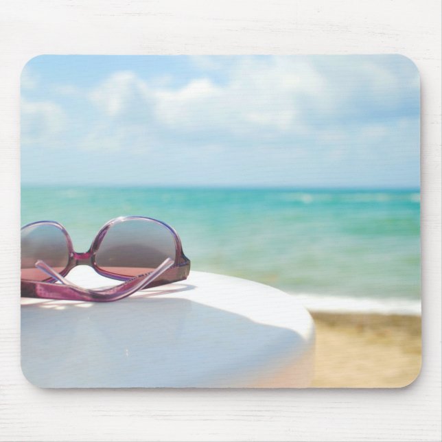 Mousepad Óculos de sol na praia (Frente)