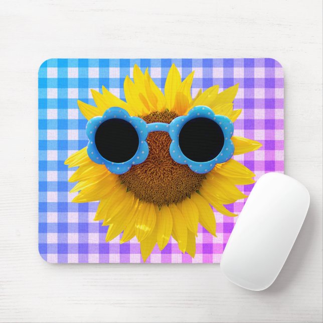 Mousepad Óculos De Sol No Suporte De Rato De Girassol (Com mouse)