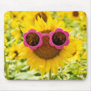 Mousepad Óculos De Sol No Suporte De Rato De Girassol