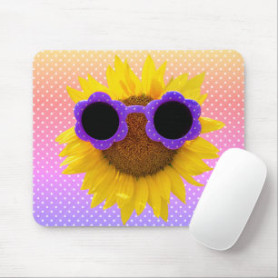 Mousepad Óculos De Sol No Suporte De Rato De Girassol