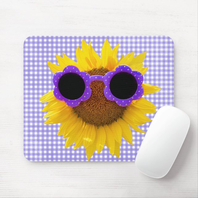Mousepad Óculos De Sol No Suporte De Rato De Girassol (Com mouse)