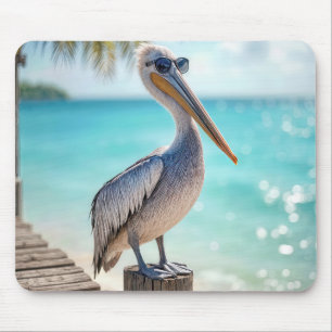 Mousepad Óculos de sol pelicanos Vestindo