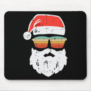 Mousepad Óculos de Sol Retro Rosto do Papai Noel Natal Xmas