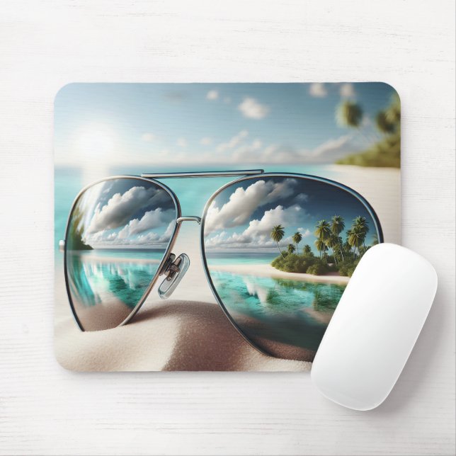Mousepad Óculos de sol tropicais (Com mouse)
