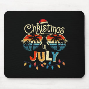 Mousepad Óculos de Sol Vintage Com Natal Em Julho Para Verã