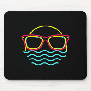 Mousepad óculos de sol vintage dos anos 80 sinal de férias