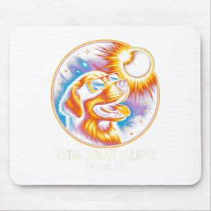 Mousepad Óculos de Visto do Retriever do Ouro Eclipse Solar