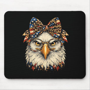 Mousepad Óculos engraçados de águia bandana de leopardo águ