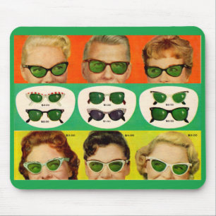 Mousepad Óculos escuros e imagem da década de 1950