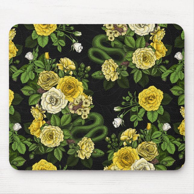 Mousepad Oculto nas rosas, amarelo e verde (Frente)
