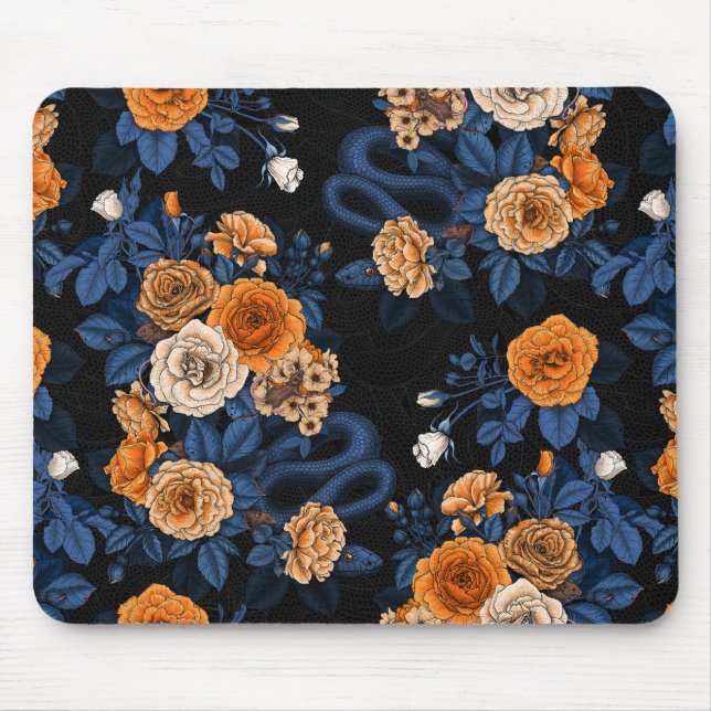 Mousepad Oculto nas rosas, laranja e azul (Frente)
