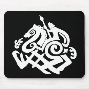Mousepad Odin e silhueta do sleipnir