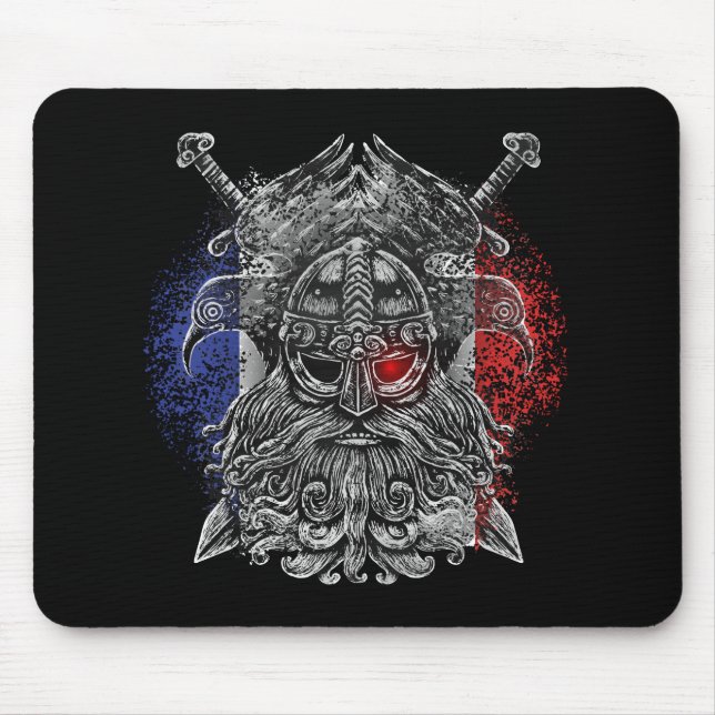 Mousepad Odin ravens espadas Viking Mythology Bandeira Fran (Frente)