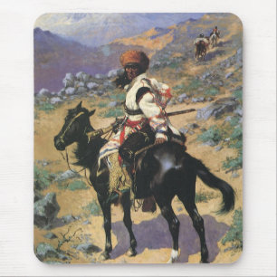 Mousepad Oeste selvagem do vintage, um caçador indiano por