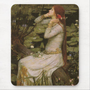 Mousepad Ofélia junto ao Lago por John William Waterhouse