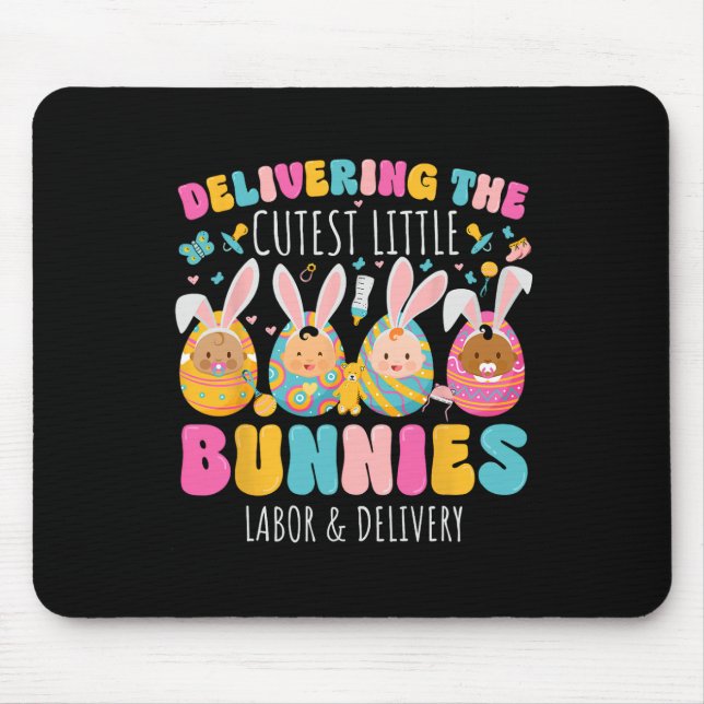 Mousepad Oferecendo A Mão De Obra Páscoa De Bunnies Mais Ju (Frente)