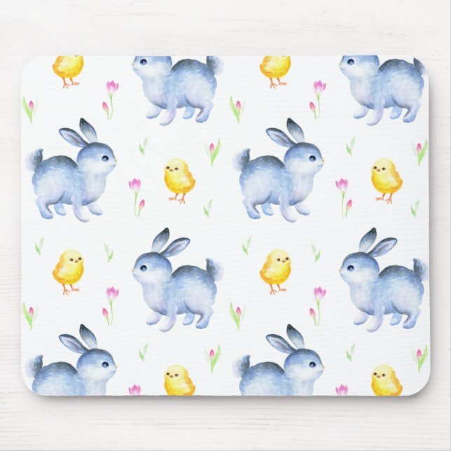 Mousepad Oferta de coelho e Pintinhos em excesso, Padrão de (Frente)