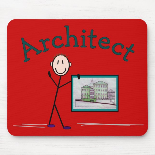 Mousepad Ofertas de arquiteto — Design de Pessoa de Stick (Frente)