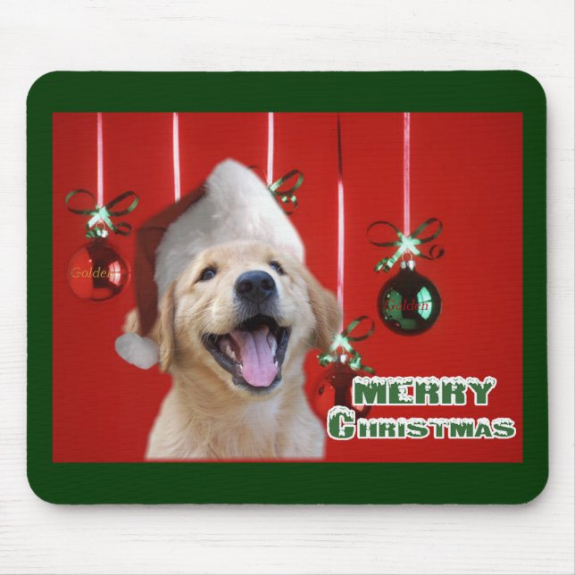 Mousepad Ofertas de Cartões de Natal para Retriever de ouro (Frente)