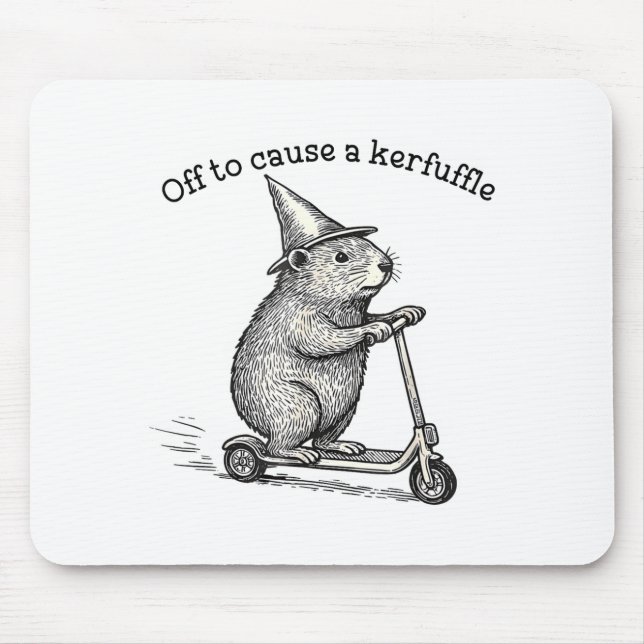Mousepad Off To Cause A Kerfuffle Capybara Scooter Chaos Fu (Frente)