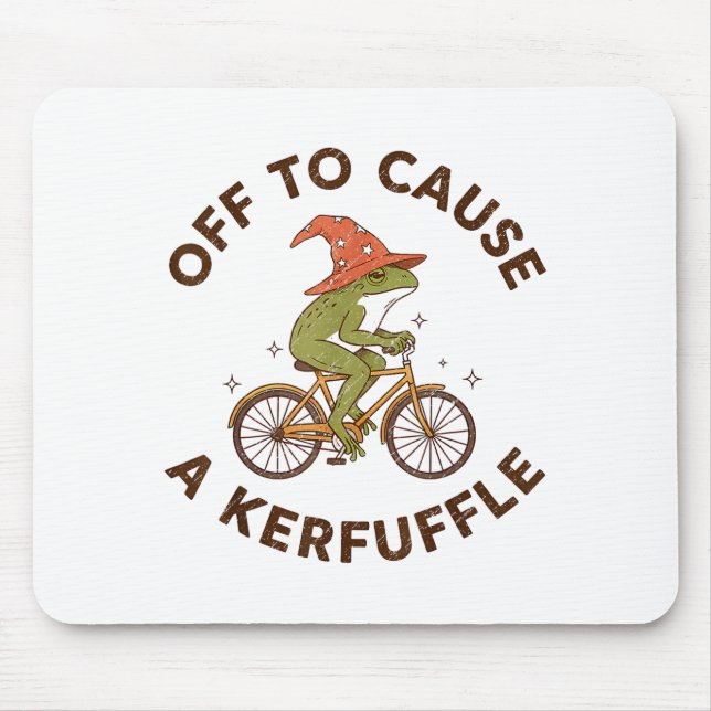 Mousepad Off To Cause A Kerfuffle Funny Cowboy Frog Meme  (Frente)