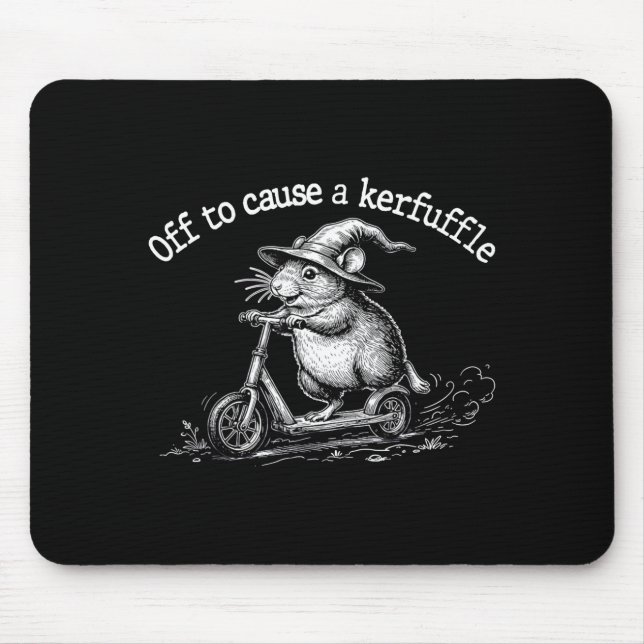 Mousepad Off To Cause A Kerfuffle Funny Groundhog Scooter M (Frente)