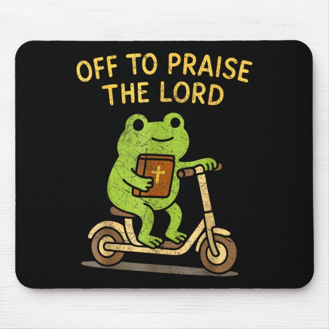 Mousepad Off To Praise The Lord Frog Christian  (Frente)