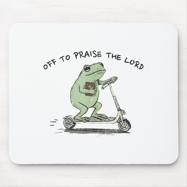 Mousepad Off To Praise The Lord, Funny Christian  (Frente)