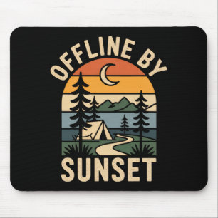 Mousepad Offline ao pôr do sol acampamento retrô natureza a