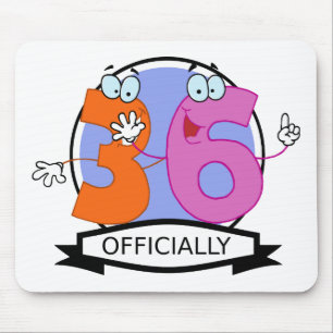 Mousepad Oficialmente bandeira de 36 aniversários