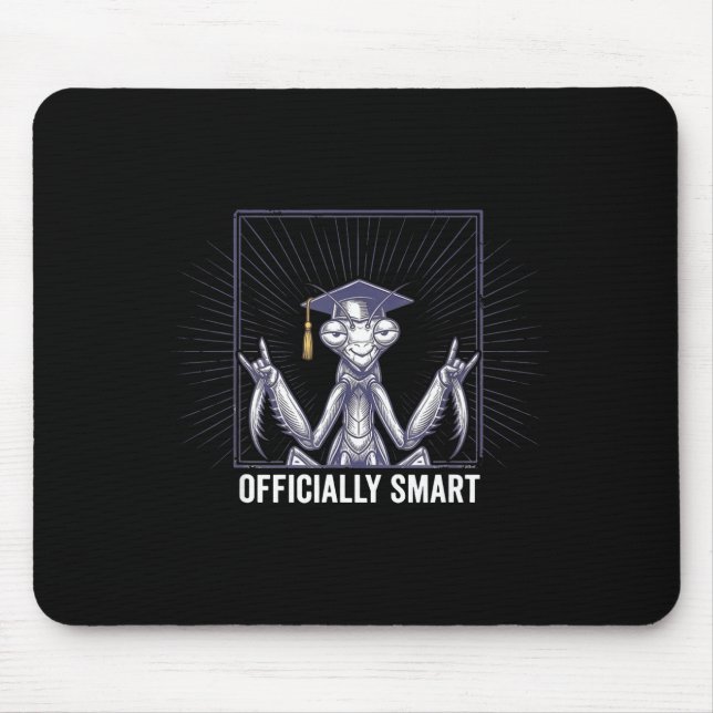 Mousepad Oficialmente inteligente piada de graduação touca  (Frente)