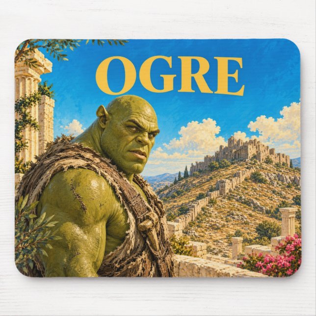 Mousepad Ogro, Monstro de Fantasia Gótica (Frente)