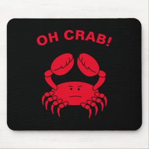 Mousepad Oh Caranguejo Engraçado Marinha Vida Marinha Anima