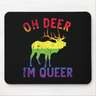 Mousepad Oh Deer Im Queer Rainbow Lgbt Orgulho gay Manual L