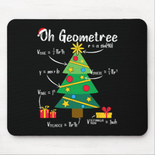 Mousepad Oh geometria geométrica da árvore de natal diverti