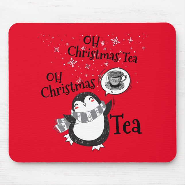 Mousepad Oh Natal Tea Penguin Lover - Tea Drinker (Frente)
