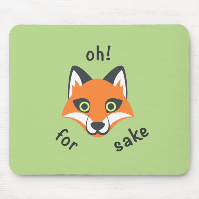 Mousepad Oh! Para a frase Fox Sake, desenho animado Emoji (Frente)