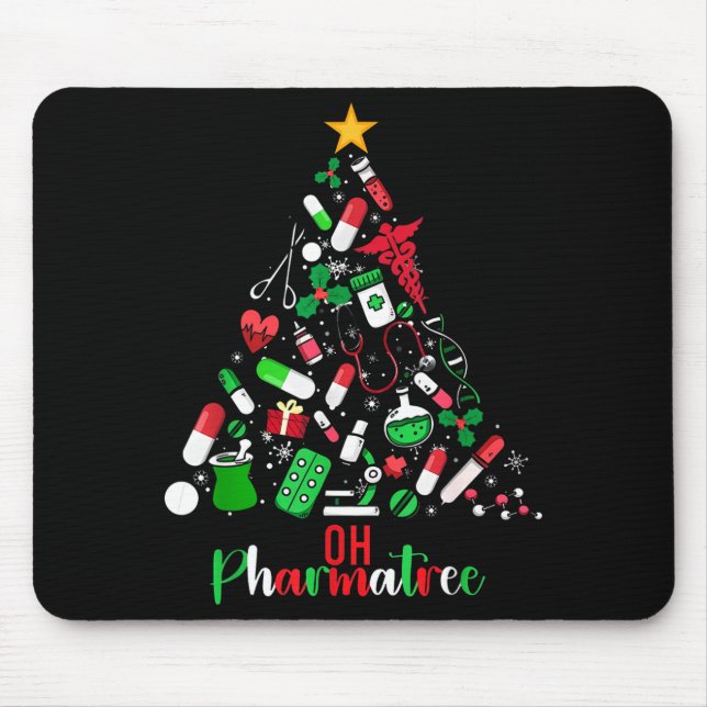 Mousepad Oh Pharmatree Pharmacy Christmas Pharmacist Tech M (Frente)
