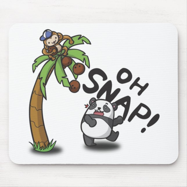Mousepad Oh Snap Panda & Macaco (Frente)