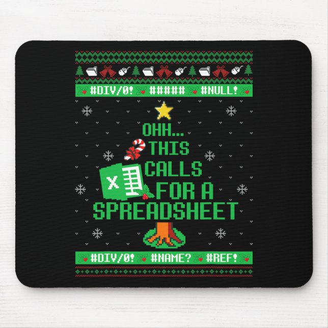 Mousepad Oh This Calls For A Spreadsheet Christmas Excel Ug (Frente)