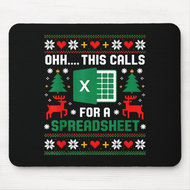 Mousepad Oh This Calls For A Spreadsheet Christmas Santa Ex (Frente)
