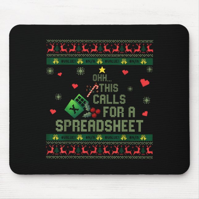 Mousepad Oh This Calls For A Spreadsheet Christmas Sweater  (Frente)
