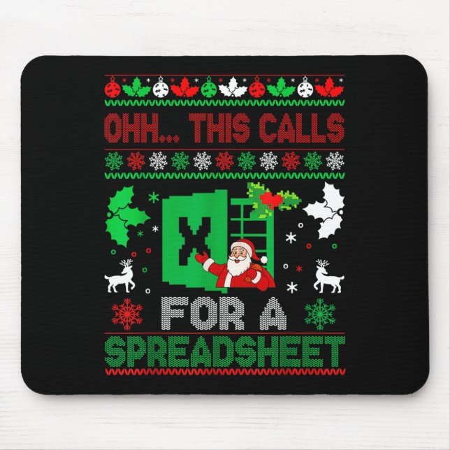 Mousepad Oh This Calls For A Spreadsheet Christmas Sweater  (Frente)