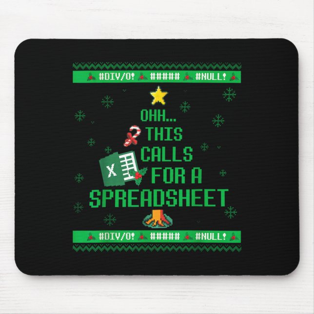 Mousepad Oh This Calls For A Spreadsheet Christmas Sweater  (Frente)