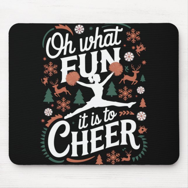Mousepad Oh What Fun It Is To Cheer Ugly Cheerleading Xmas  (Frente)